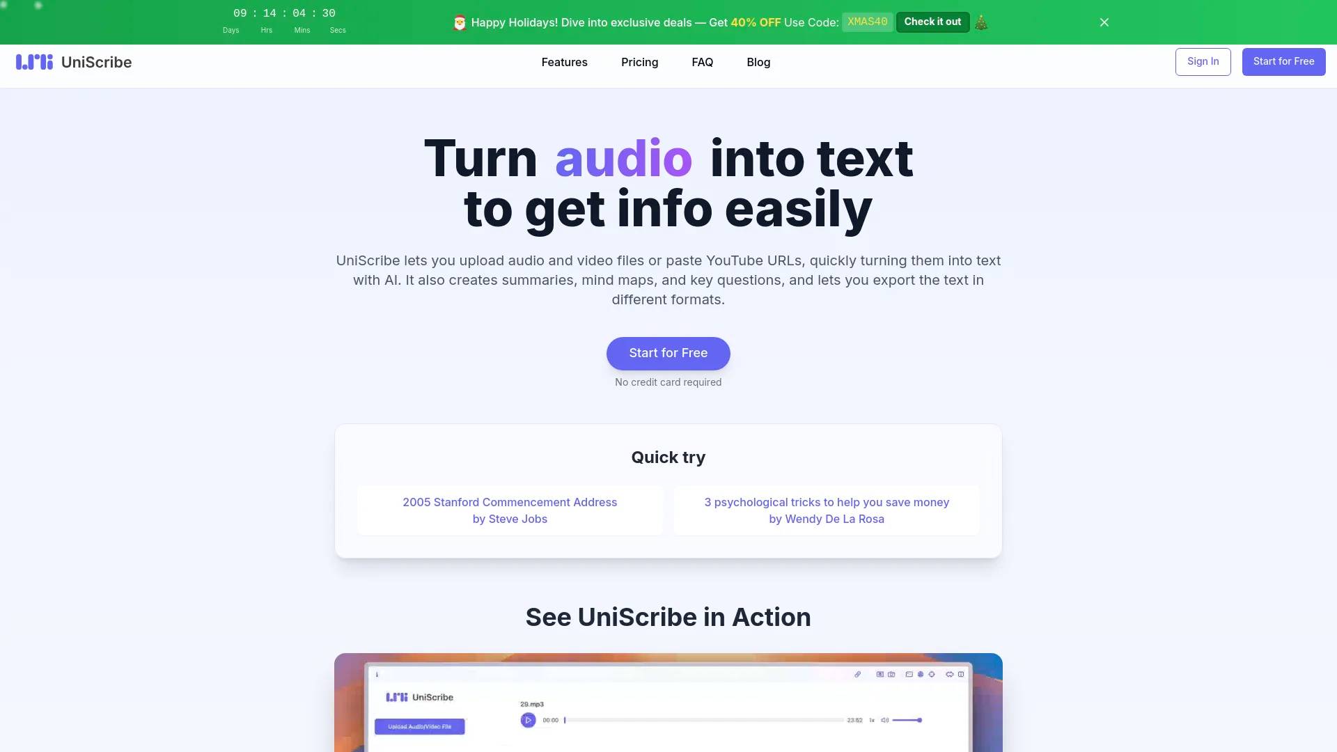 Uniscribe screenshot