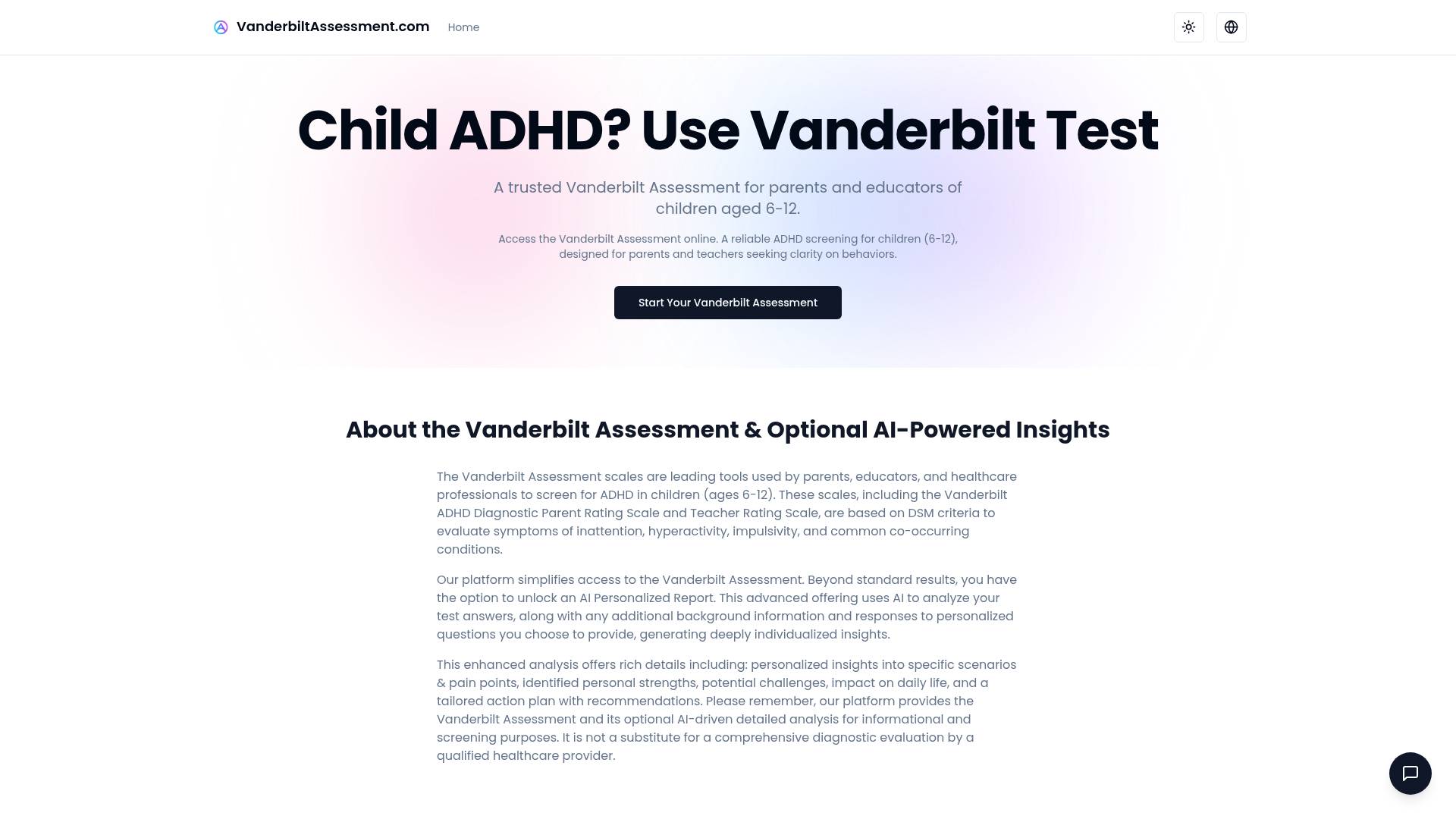 vanderbiltassessment screenshot