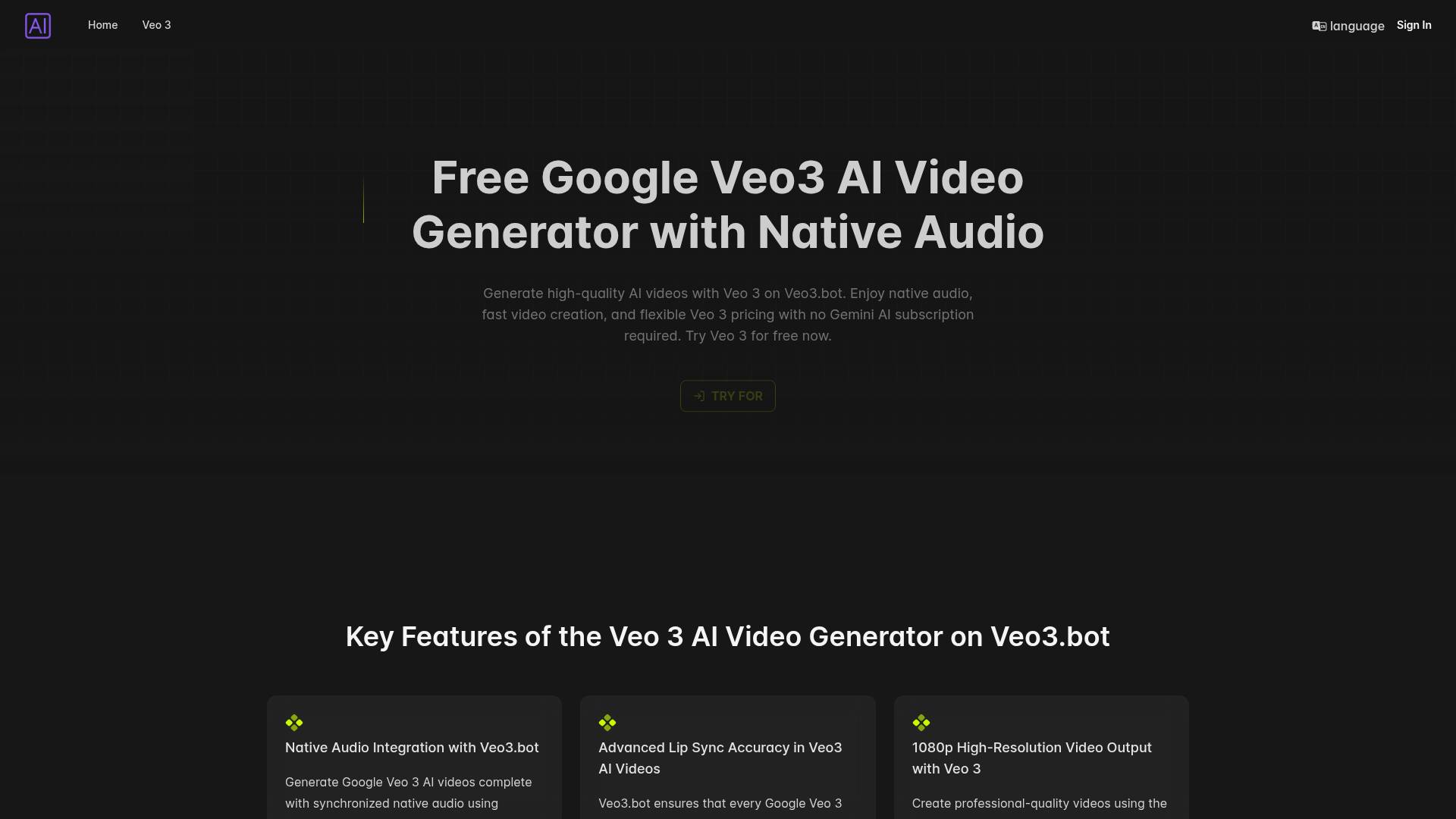 Veo3.bot: Free Access to Google Veo 3 AI Video Generation with Native Audio screenshot