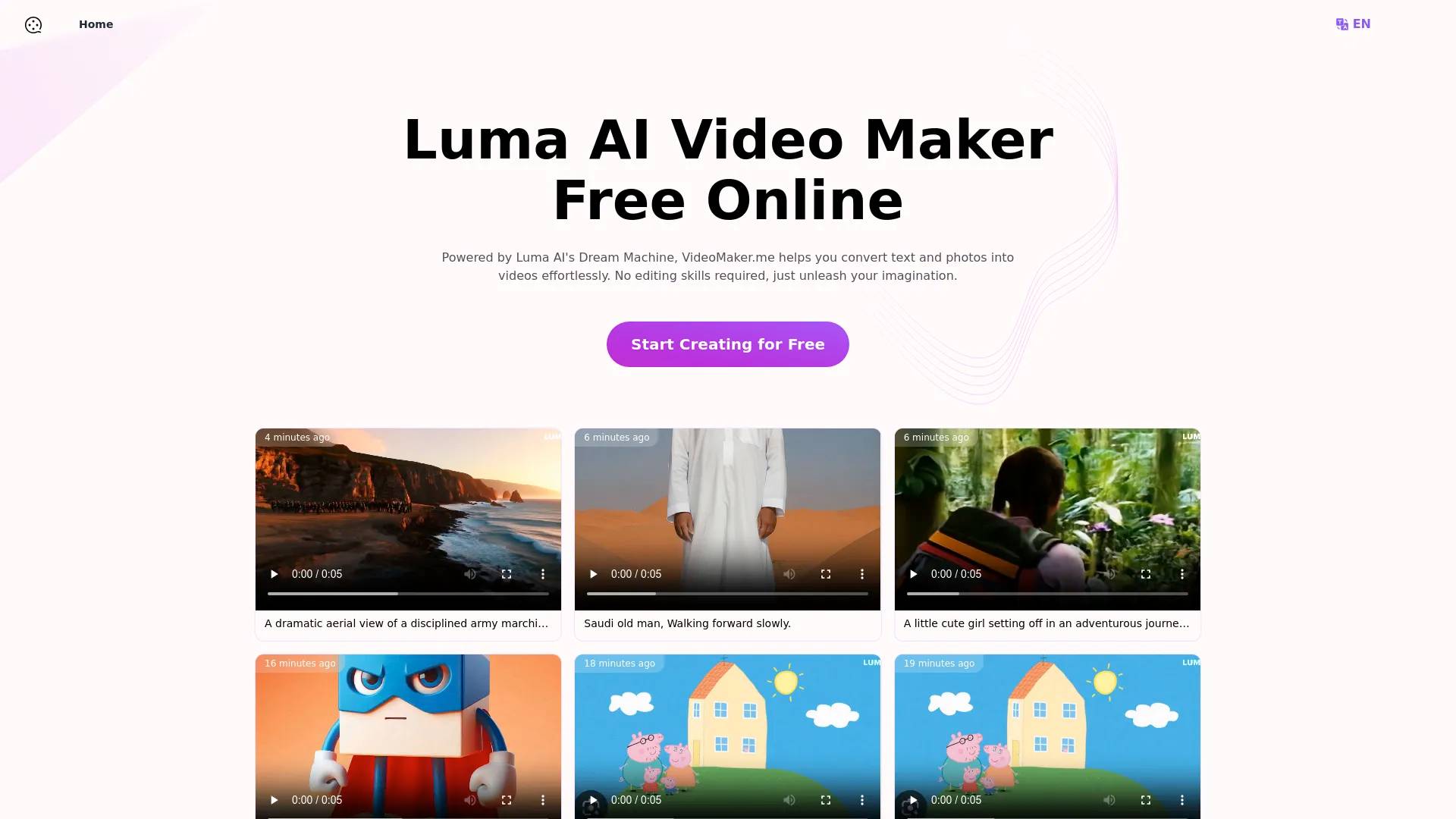 Video Maker Free Online Powered by Luma AI screenshot