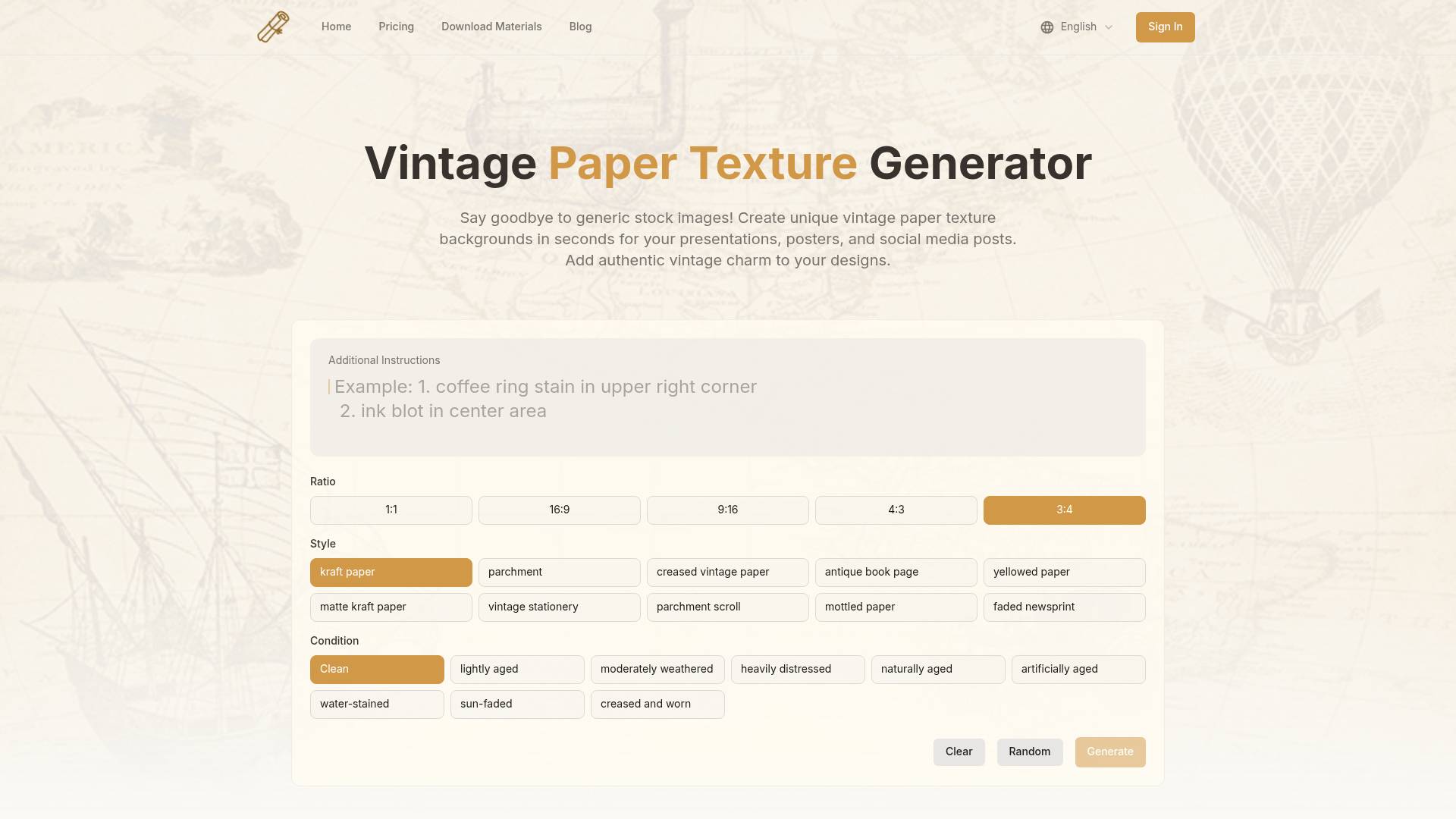 Vintage Paper Generator