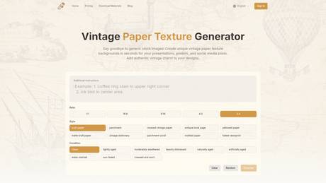 Vintage Paper Generator screenshot