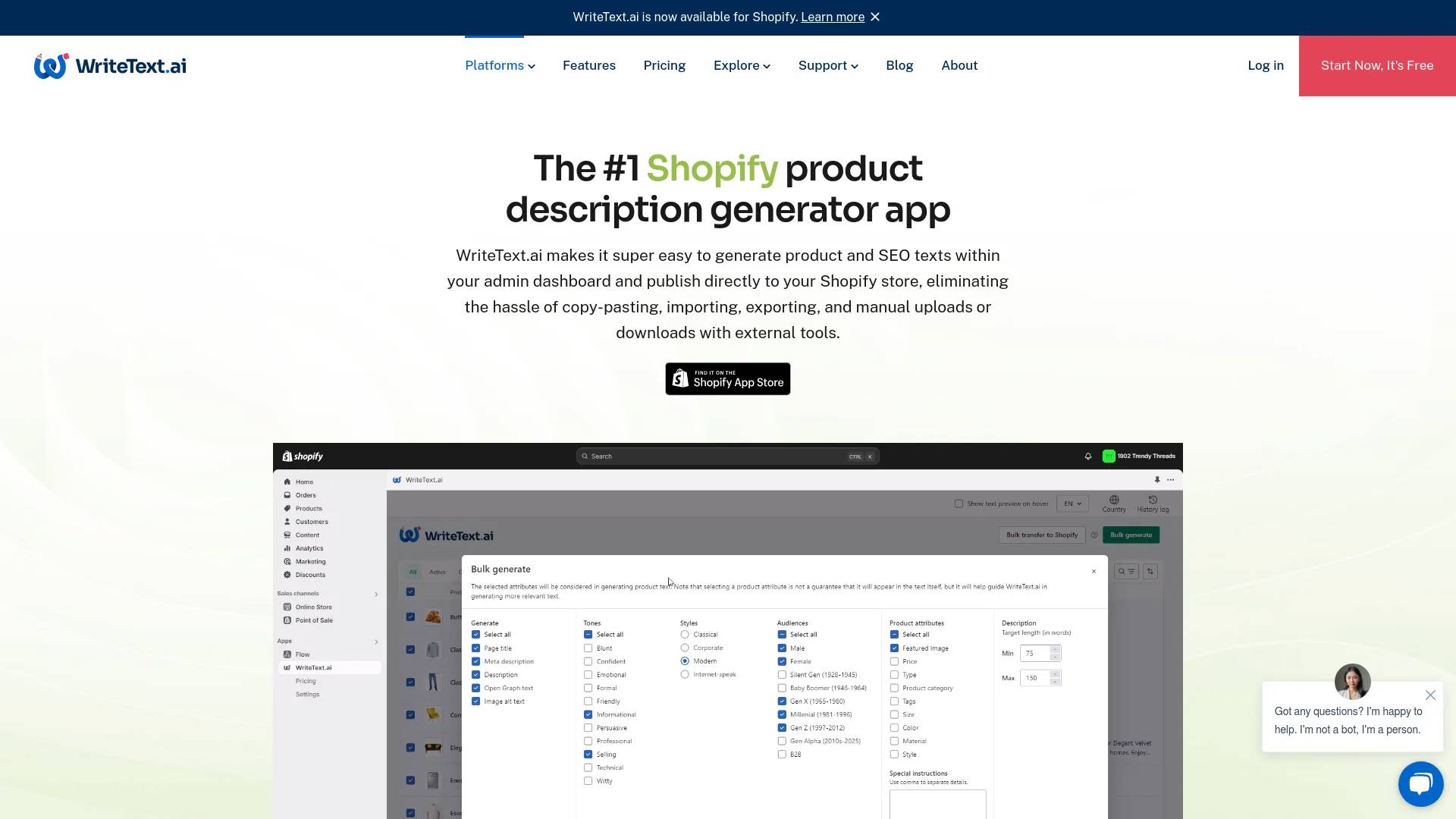 WriteText.ai for Shopify screenshot